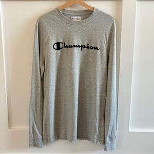 Champion Gray Long Sleeve Men's Tee